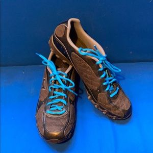 Skechers leather lace up sneakers blue lace 9.5-10